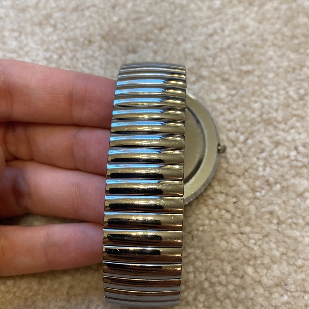 Womens silver watch with rhinestones - Picture 4 of 5